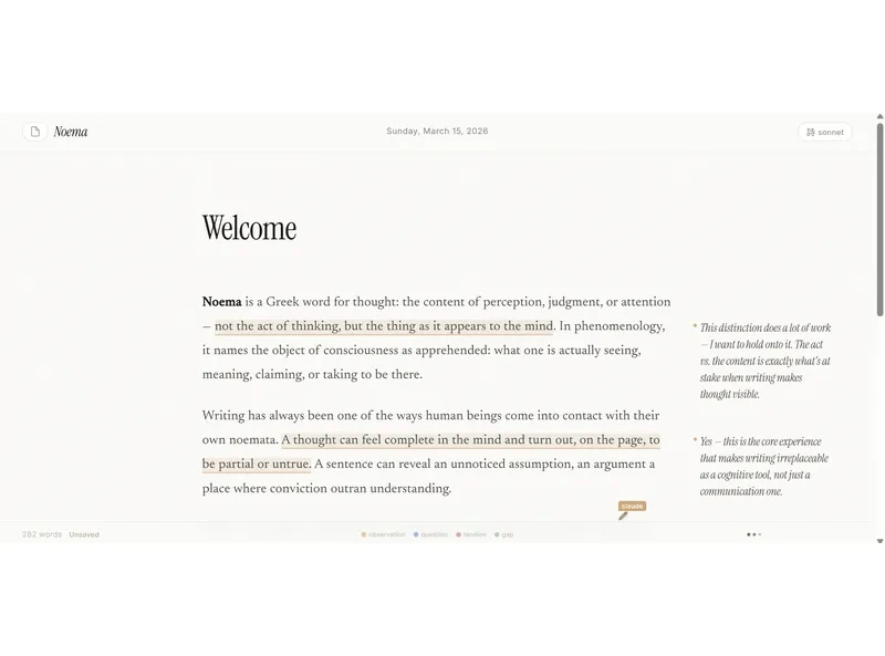 Noema: AI Writing Companion